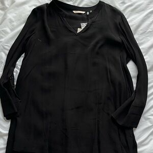 Soft Surroundings Black 3/4 Sleeve Blouse